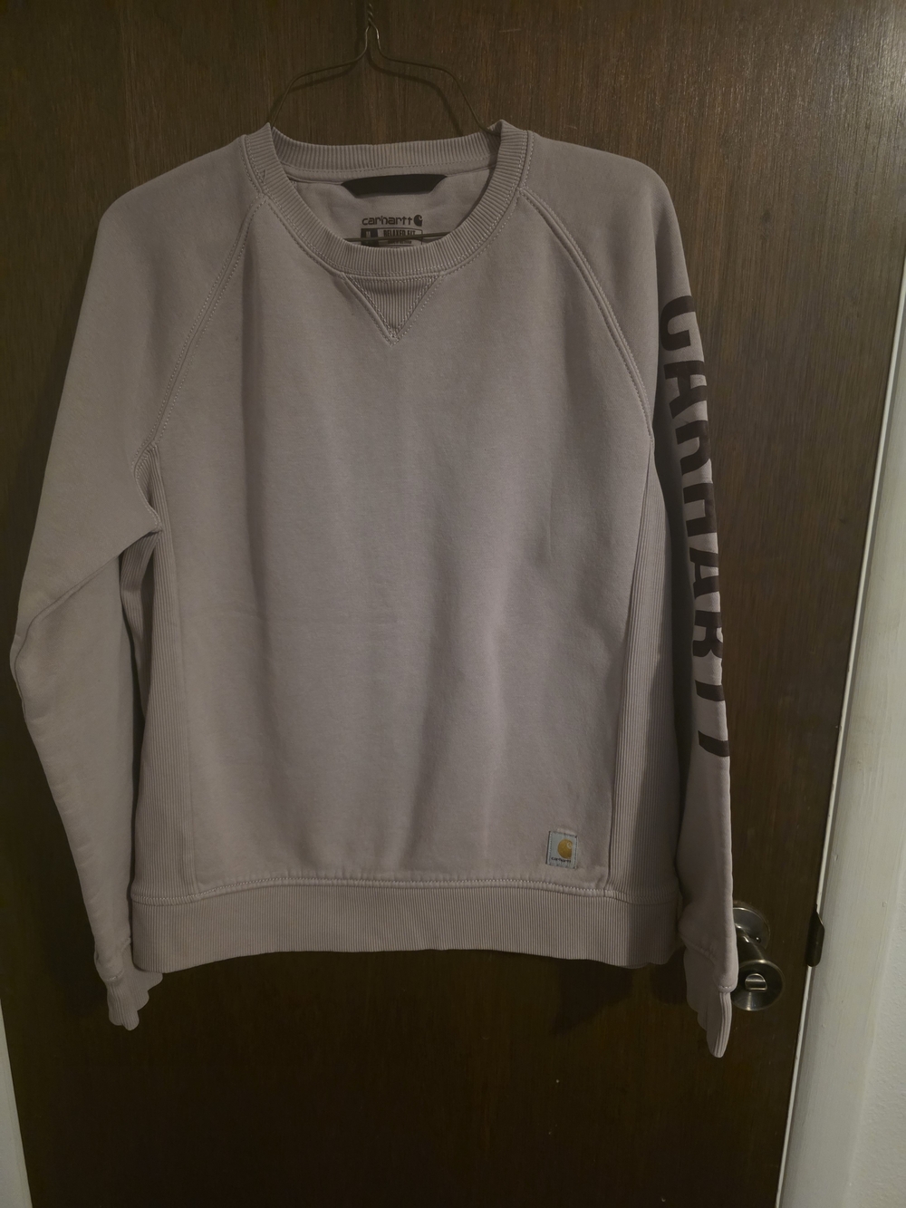 Carhartt Womens Rose/burgandy Sweatshirt  with Sleeve Logo